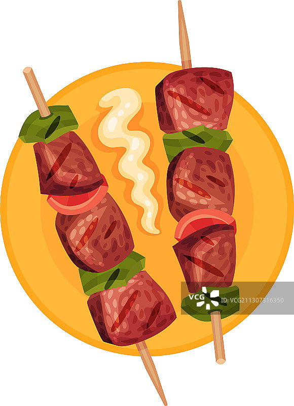 烤肉串或烤肉片图片素材