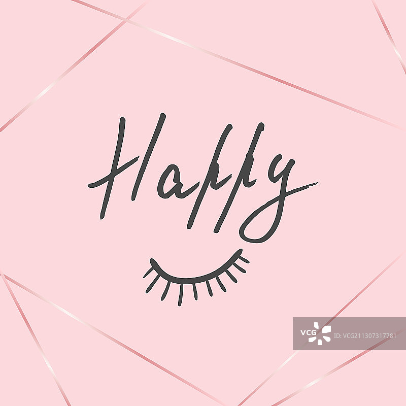 带有手写字母的简约可爱海报模板图片素材