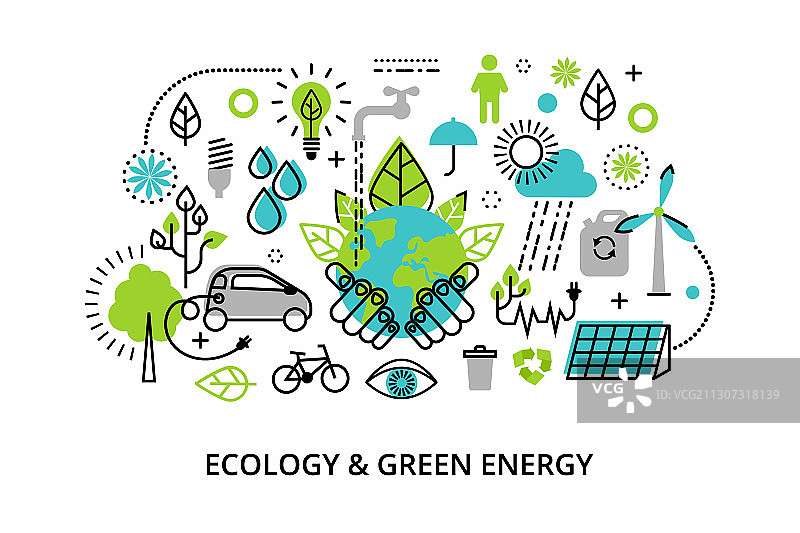 现代扁平细线设计信息图概念图片素材