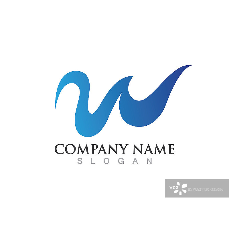 水波纹W标志图案图片素材