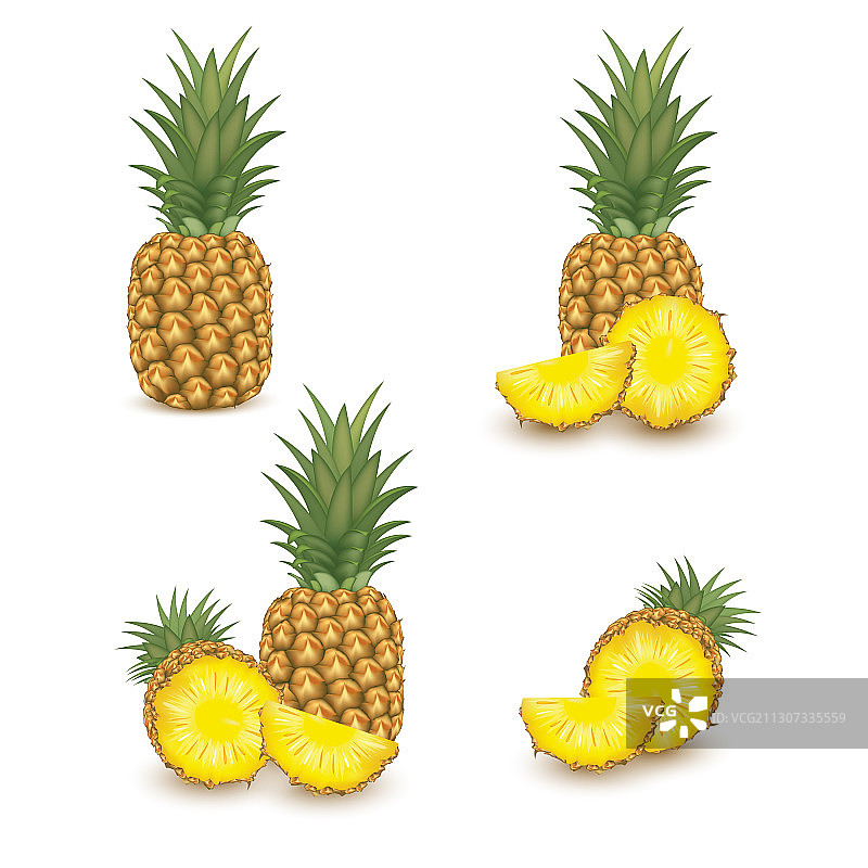 白色背景上的菠萝图片素材