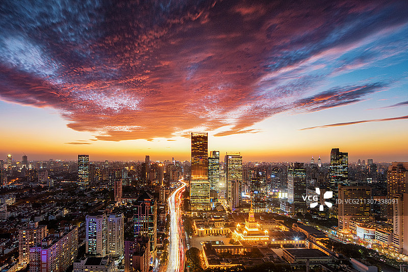 静安CBD夜景图片素材