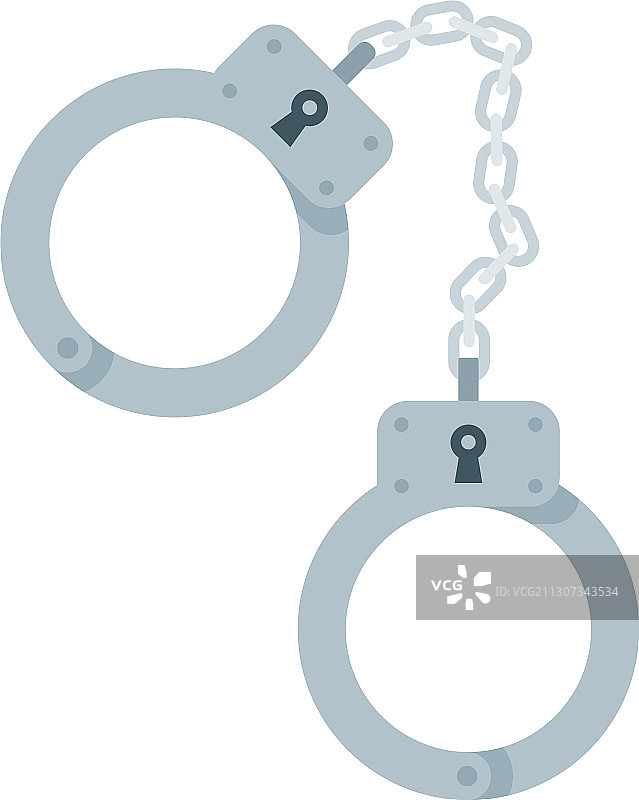 手铐扁平隔离图标图片素材