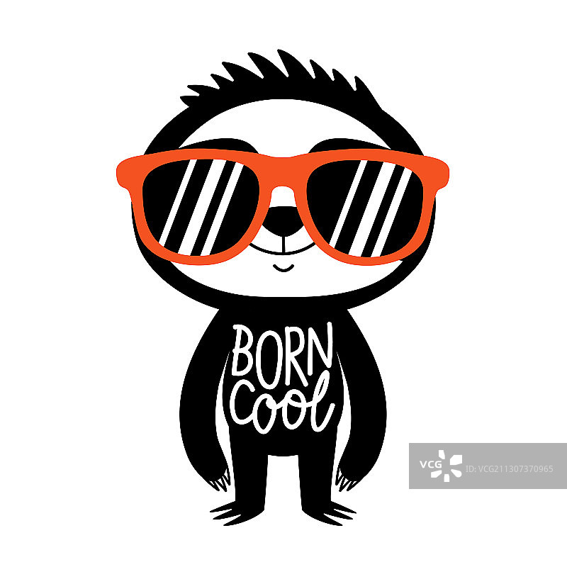 戴红色太阳镜的可爱树懒图片素材