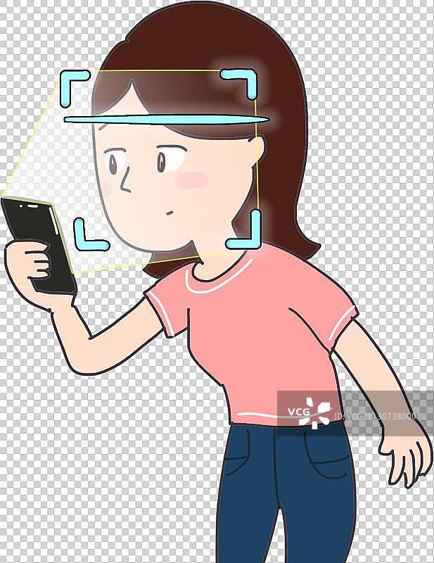 面部识别元素图片素材