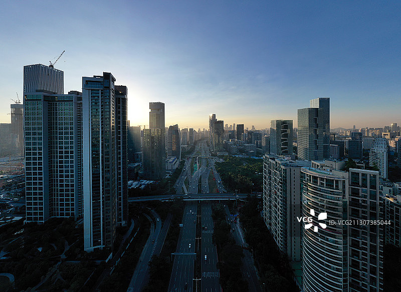 广东省深圳市南山区滨海大道航拍图片素材