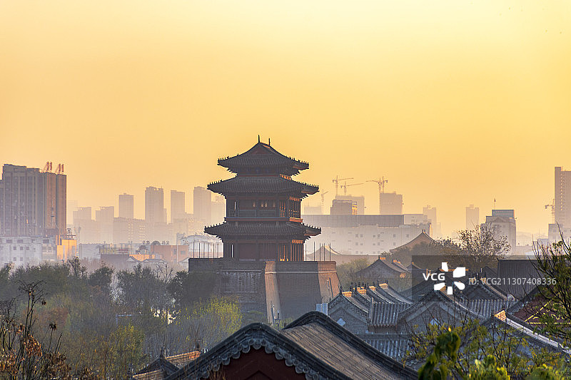 古城内外--东昌府北门城楼图片素材