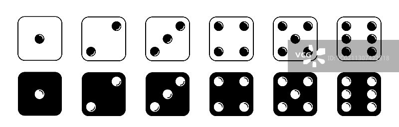 白色背景上的游戏骰子图片素材