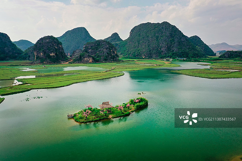 云南文山州丘北县普者黑景区自然风光图片素材