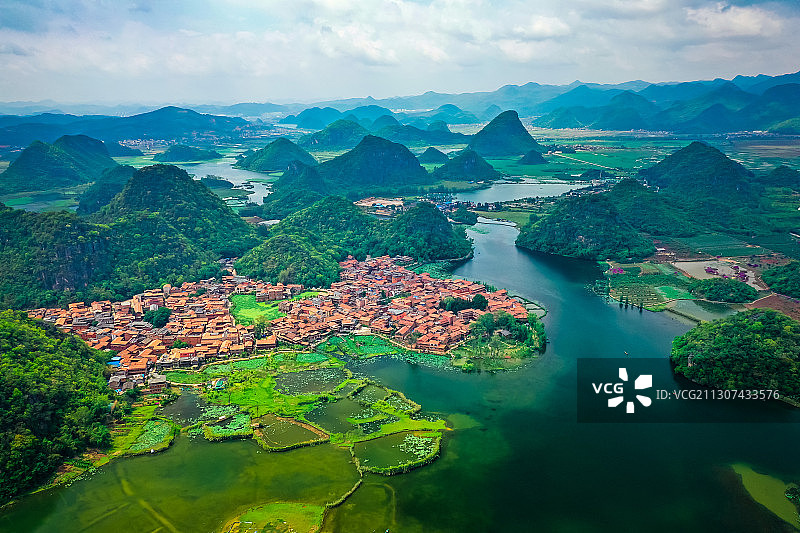 云南文山州丘北县普者黑景区自然风光图片素材