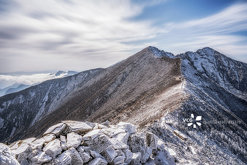 陕西省宝鸡太白山雪景图片素材
