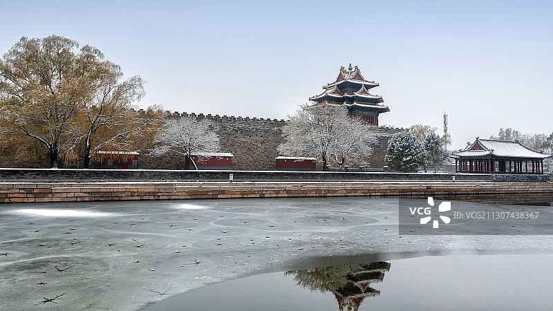 雪后故宫角楼图片素材