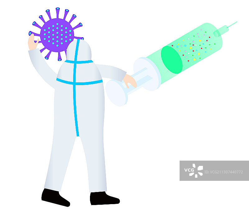 医护人员消毒矢量插画素材图片素材