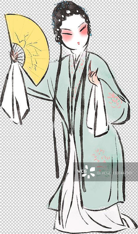 昆曲表演角色元素插画图片素材