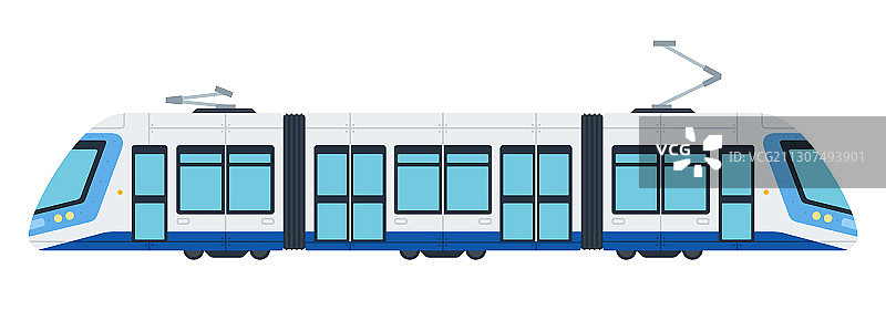 扁平风格城市有轨电车图片素材