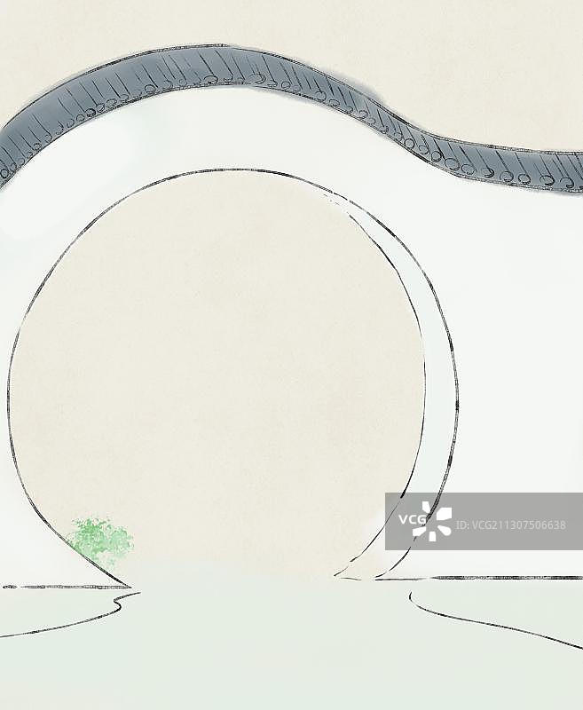 古代庭院院子门背景图片素材