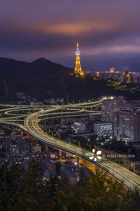 西宁夜色图片素材