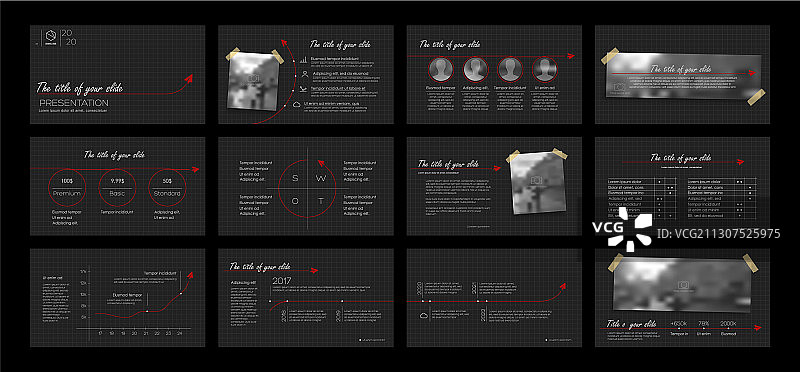 深色演示元素模板图片素材