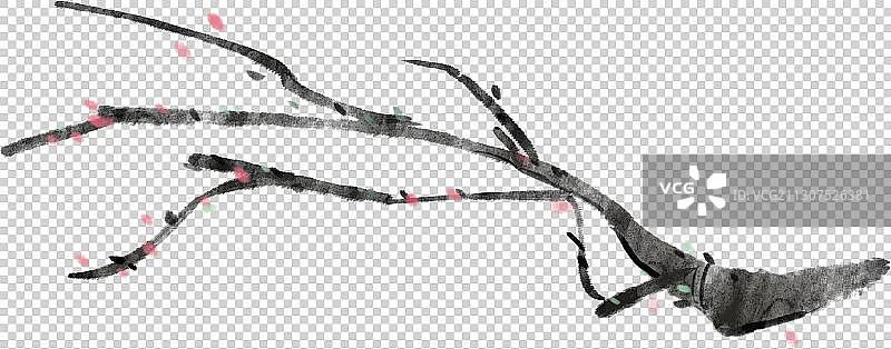 水墨树枝元素图片素材