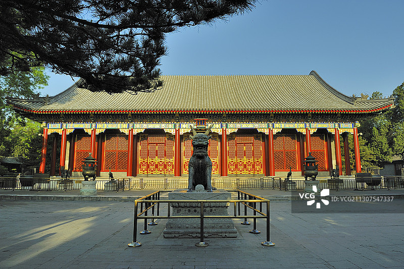 颐和园里的仁寿殿与麒麟图片素材