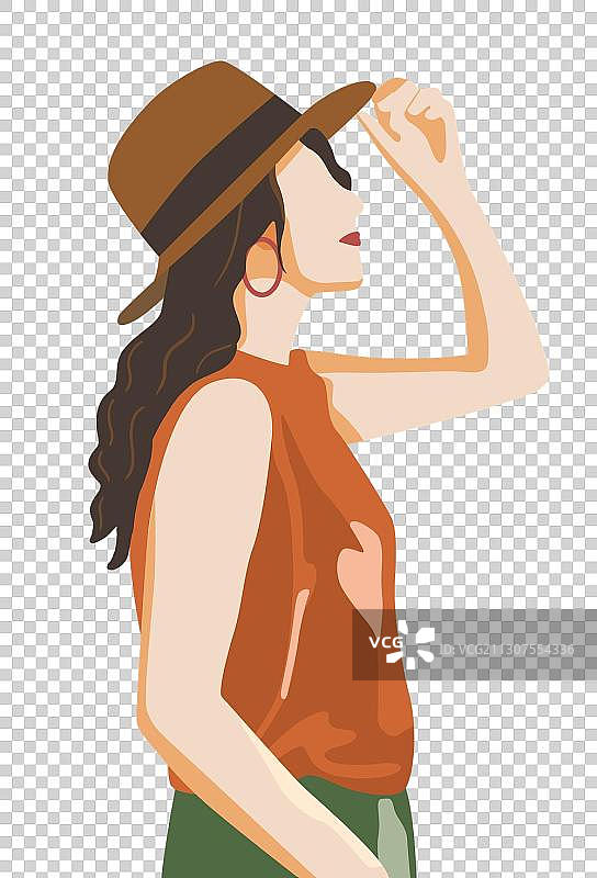 女性侧身图片素材