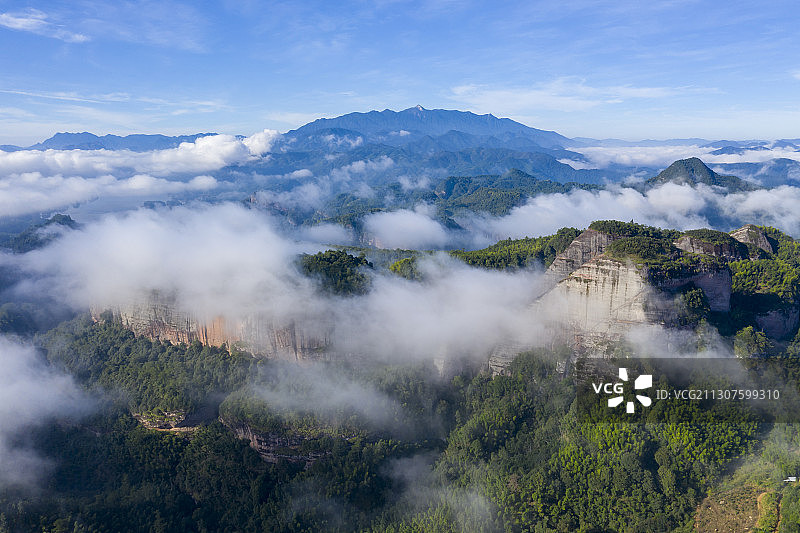 泰宁大田乡金坑村读书山的早晨图片素材