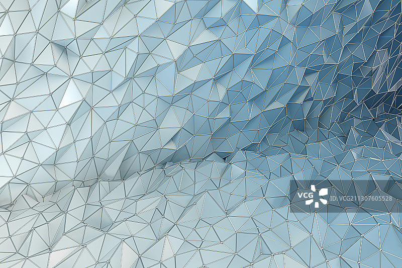 蓝色凹凸三角形纹理背景 3D渲染图片素材