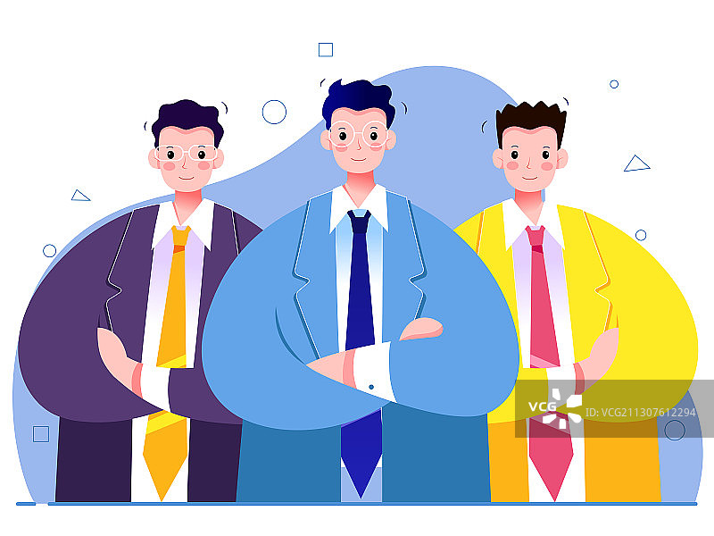矢量商务插画自信的团队图片素材