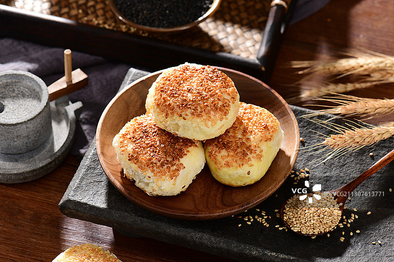 芝麻烧饼图片素材
