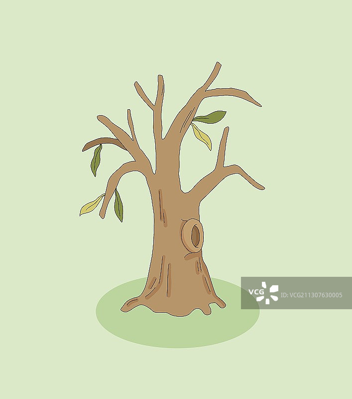 绿色环保卡通版树木插画图片素材