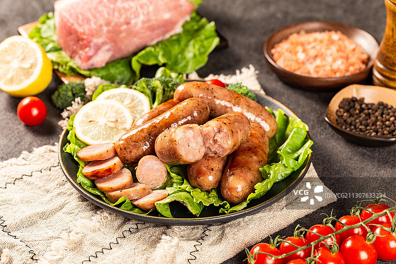 藤椒味烤香肠图片素材