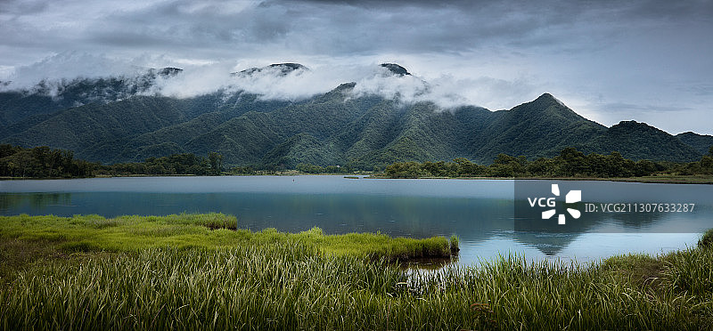 阴雨天神农架大九湖的清晨图片素材