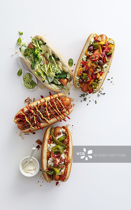 四种热狗图片素材