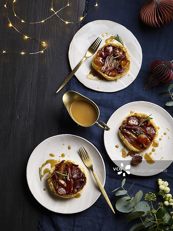 焦糖红葱挞图片素材