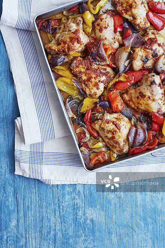 甜椒烤鸡图片素材