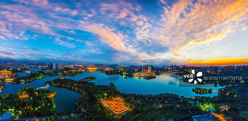 遗爱湖晚霞图片素材