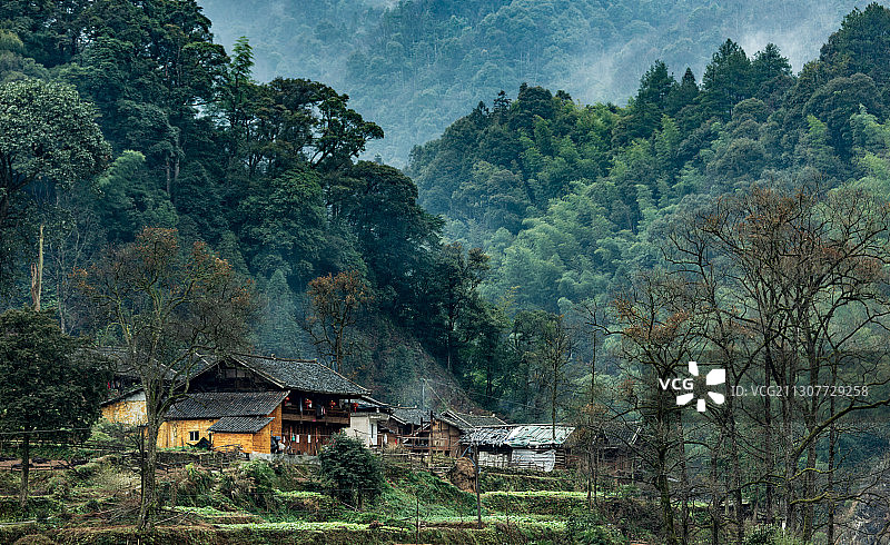 烟雨梦净山图片素材