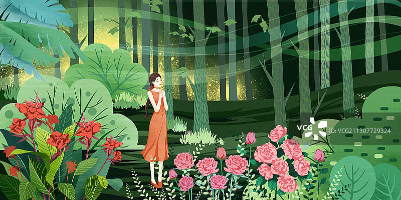 祈祷的少女图片素材