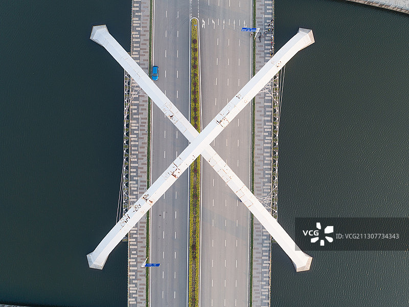 珠海横琴金融岛X桥拍摄图片素材