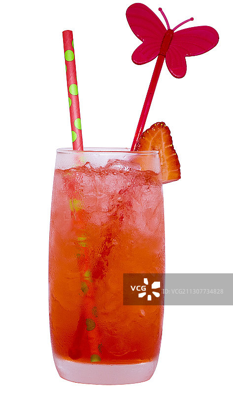 夏日草莓冰茶饮品图片素材