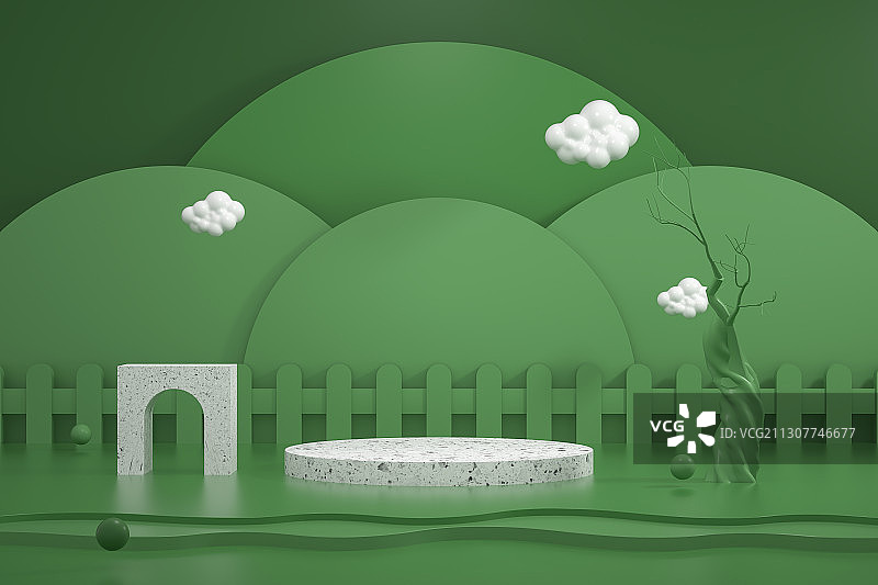 电商展台，三维图形图片素材