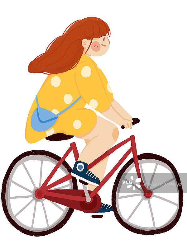 骑自行车的小女孩图片素材