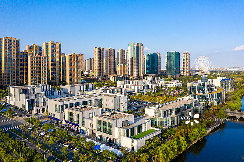 航拍宁波慈溪杭州湾新区图片素材