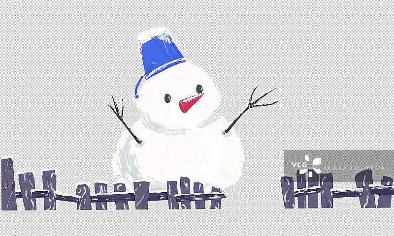 雪人栅栏素材免扣图片素材