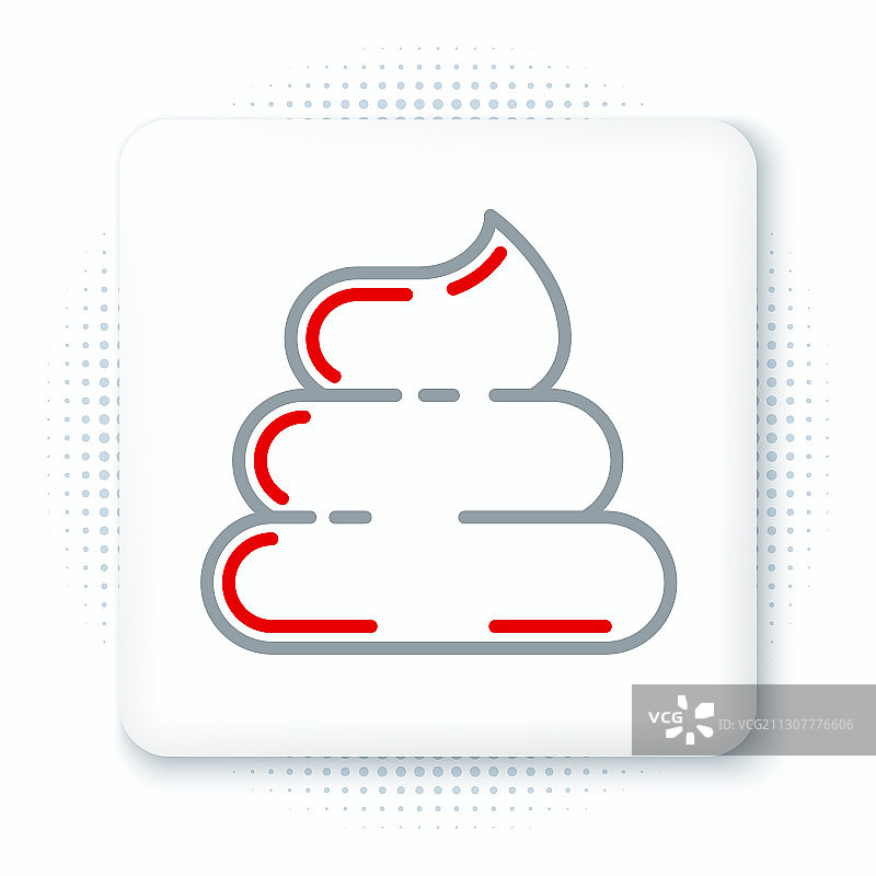 白色背景线条排泄物图标图片素材