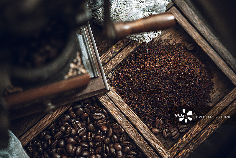 研磨的咖啡粉图片素材