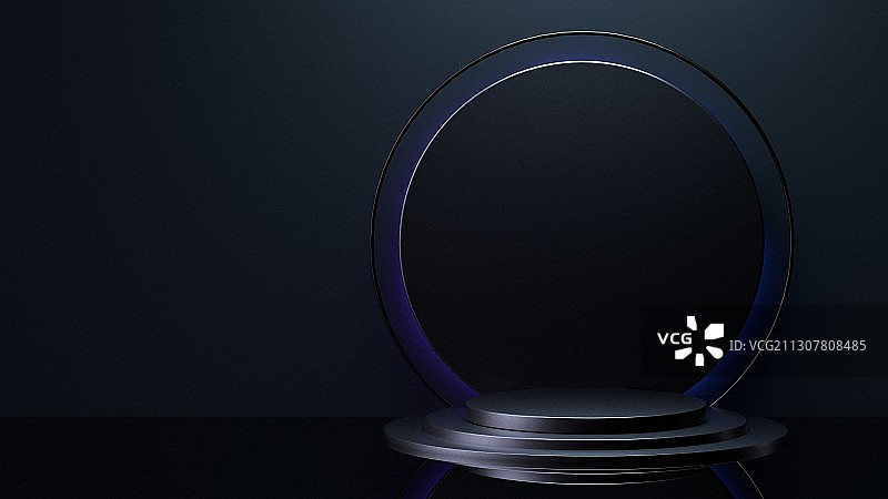 3D渲染科技感圆柱体电商展台图片素材