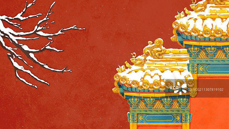 大雪节气插画图片素材