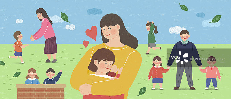 韩国十月特殊节日概念插画020图片素材