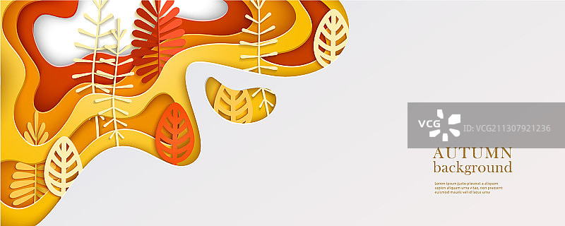 具有多层形状的秋季banner图片素材